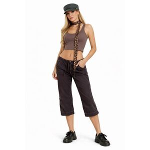 Vintage Y2K J. Crew Low-Rise Wide-Leg Chino Capri Cropped Pants City Fit Size 6